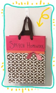 Speech Therapy Homework Bag