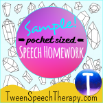 Free Speech Therapy Homework Sample by Tween Speech Therapy