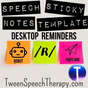 Articulation Sticky Notes by Tween Speech Therapy