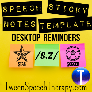 S + Z Speech Sticky Note Template