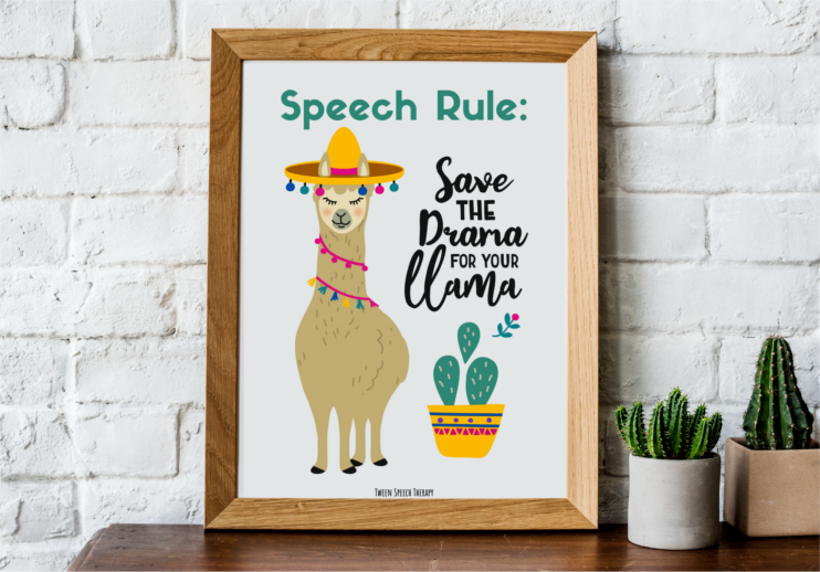 Speech Room Decor Poster "Save the Drama" (Free)