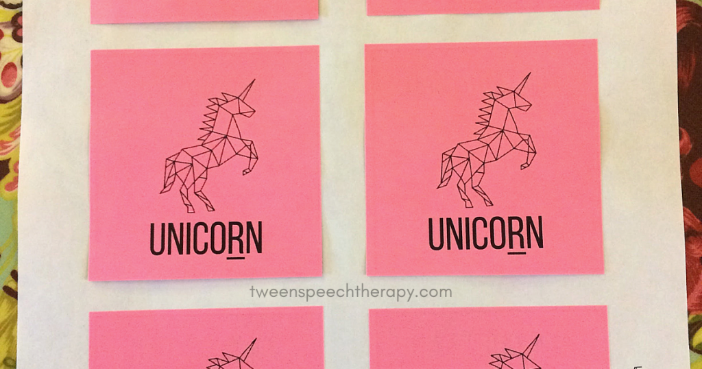 speech therapy sticky notes